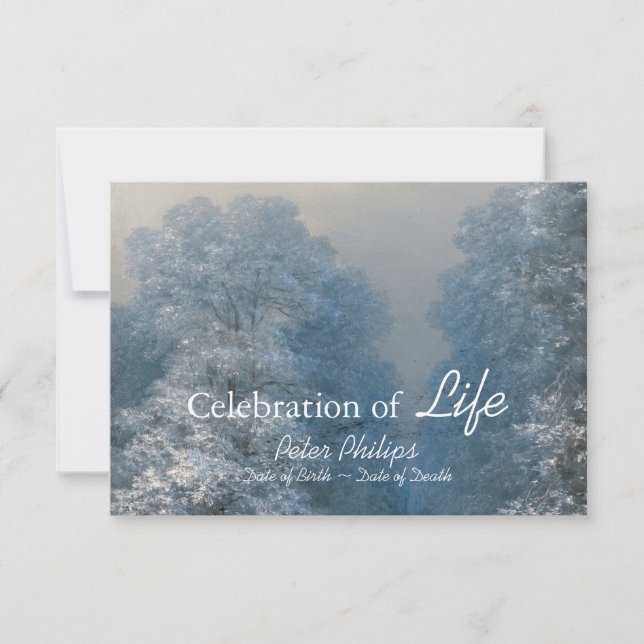 Winter Celebration Of Life Funeral Announcement (Front)