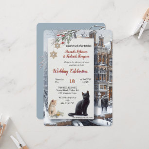 Winter Celebrations in the Snow, with Kittens Invitation