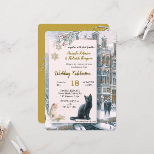 Winter Celebrations in the Snow, with Kittens Invitation