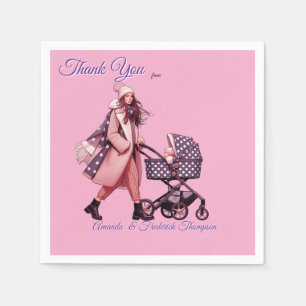 Winter Celebrations in the Snow, with Kittens Napkin