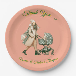 Winter Celebrations in the Snow, with Kittens Paper Plate