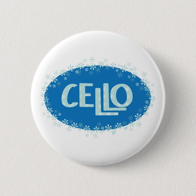 Winter Cello 2 Inch Round Button (Front)