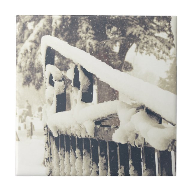 Winter Cemetary Gate Tile (Front)