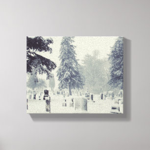 Winter Cemetery Canvas Print