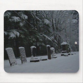 Winter Cemetery with Orb Mouse Pad