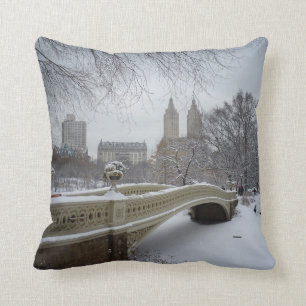 Winter - Central Park - New York City Throw Pillow