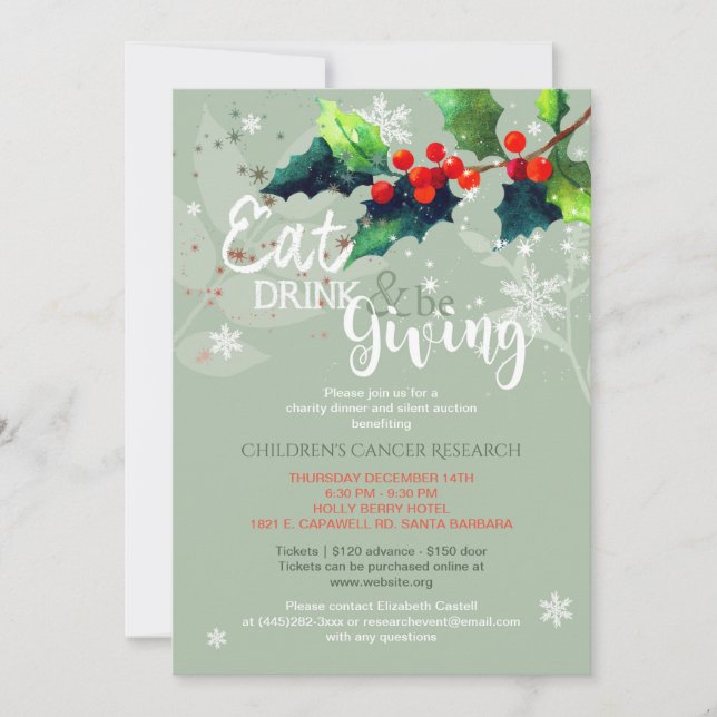 Winter Charity Dinner | Silent Auction Invitation (Front)
