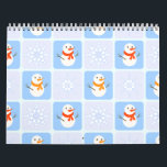 Winter chequered pattern snowman and snowflakes calendar<br><div class="desc">Winter chequered seamless pattern smowman and snowflakes</div>