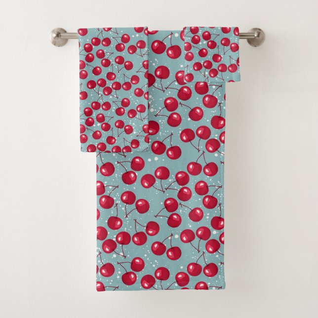 Winter cherry.  bath towel set (Insitu)