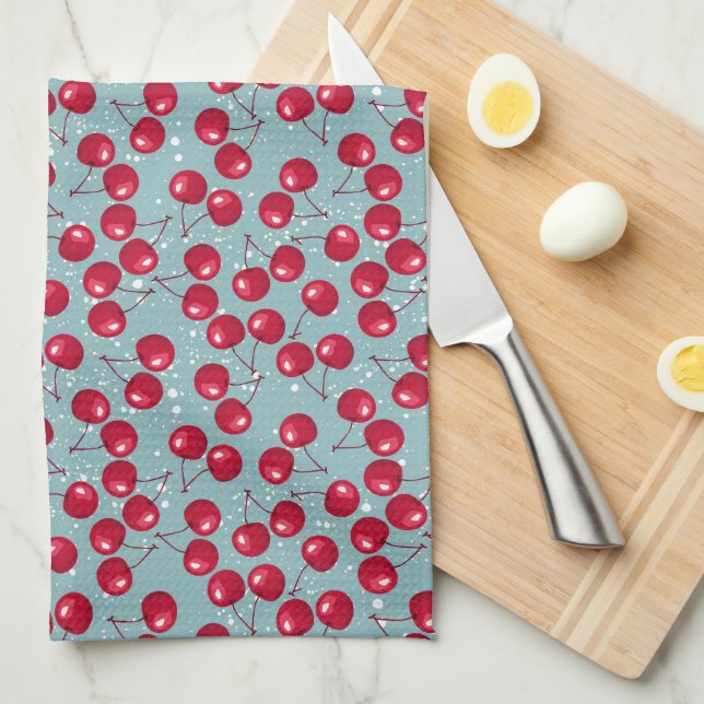 Winter cherry.  kitchen towel (Quarter Fold)