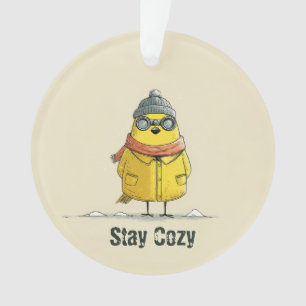 Winter Chick – Cute Cozy Animal Art Ornament