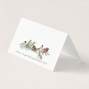 Winter Chickadee Birds Guest Seating Place Card