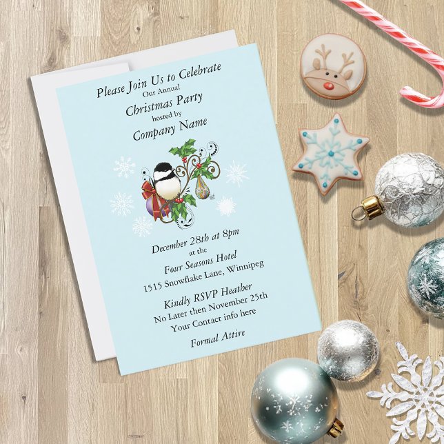 Winter Chickadee Christmas Invitation (Creator Uploaded)