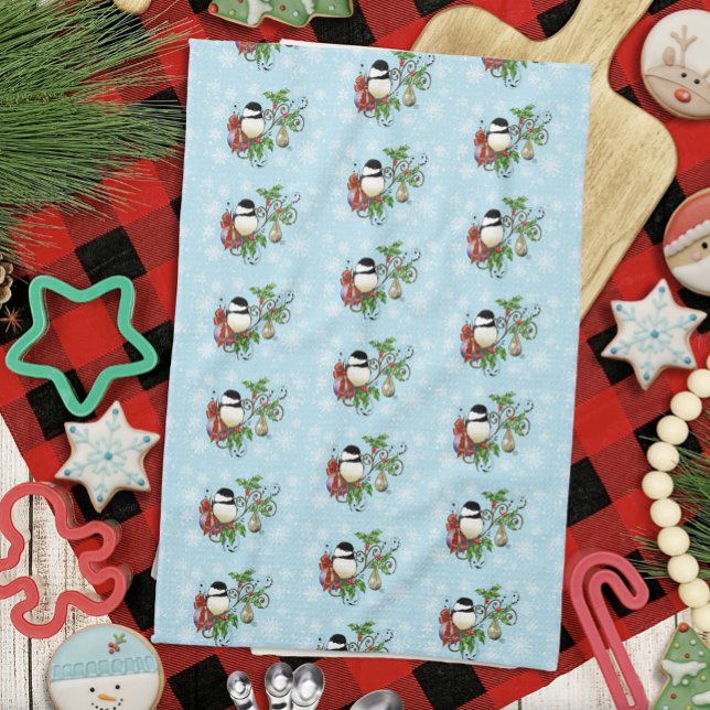 Winter Chickadee Christmas Kitchen Towel (Creator Uploaded)