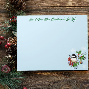 Winter Chickadee Christmas  Notepad