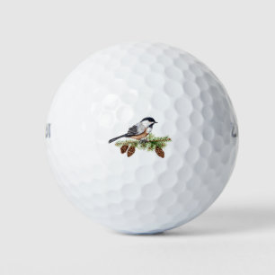 Winter Chickadee Golf Balls