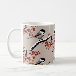 Winter Chickadee Holiday Bird   Coffee Mug