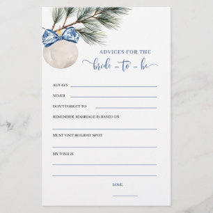 Winter Chinoiserie Bow Advices Bride To Be Game