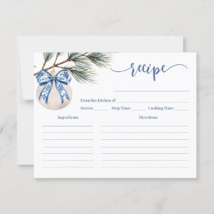 Winter Chinoiserie Bridal Shower Recipe Card