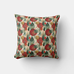 Winter / Christmas Abstract Tiled Art Throw Pillow