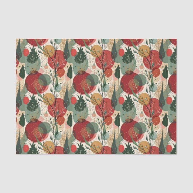 Winter / Christmas Abstract Tiled Art Tissue Paper (Front)