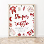 Winter Christmas Baby Shower Diaper Raffle Sign<br><div class="desc">Winter Christmas Baby Shower Diaper Raffle Sign</div>