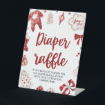 Winter Christmas Baby Shower Diaper Raffle Sign<br><div class="desc">Winter Christmas Baby Shower Diaper Raffle Sign</div>
