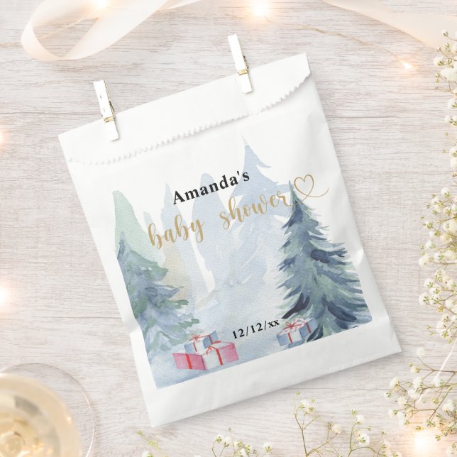 Winter christmas - Baby shower Favour Bag (Clipped)