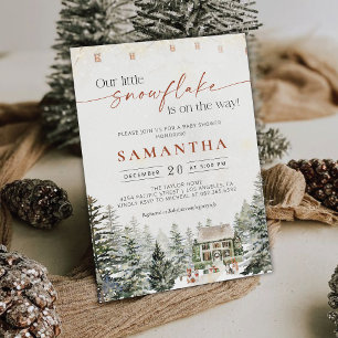Winter Christmas Baby Shower Invitation