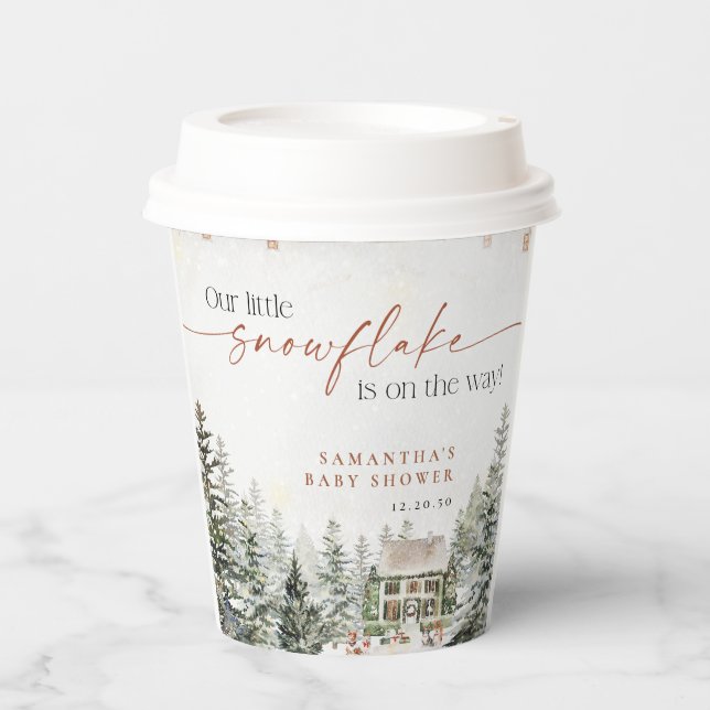 Winter Christmas Baby Shower Paper cup (Front)