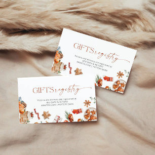 Winter Christmas Baby Shower Registry Enclosure Card
