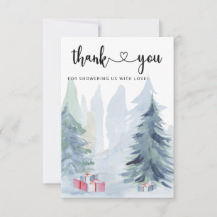 Winter christmas baby shower thank you