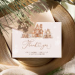 Winter Christmas Baby Shower Thank You Card<br><div class="desc">This item with a gingerbread house theme and a creates a charming and cozy winter wonderland scene. The item features a delightful,  whimsical village of gingerbread houses dusted with “snow” icing,  surrounded by delicate snowflakes. The colour palette is soft and inviting,  using neutral winter tones. Matching items available.</div>