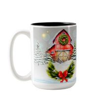Winter/Christmas Barn Mug