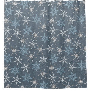 Winter Christmas Blue Snowflakes Pattern