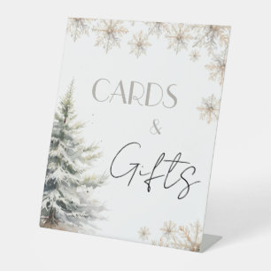 Winter Christmas Bridal Shower Table Pedestal Sign