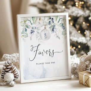 Winter Christmas bubble baby shower Favours Poster