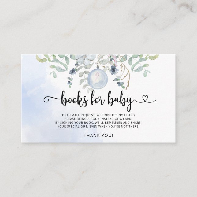 Winter Christmas bubble books for baby ticket Enclosure Card (Front)