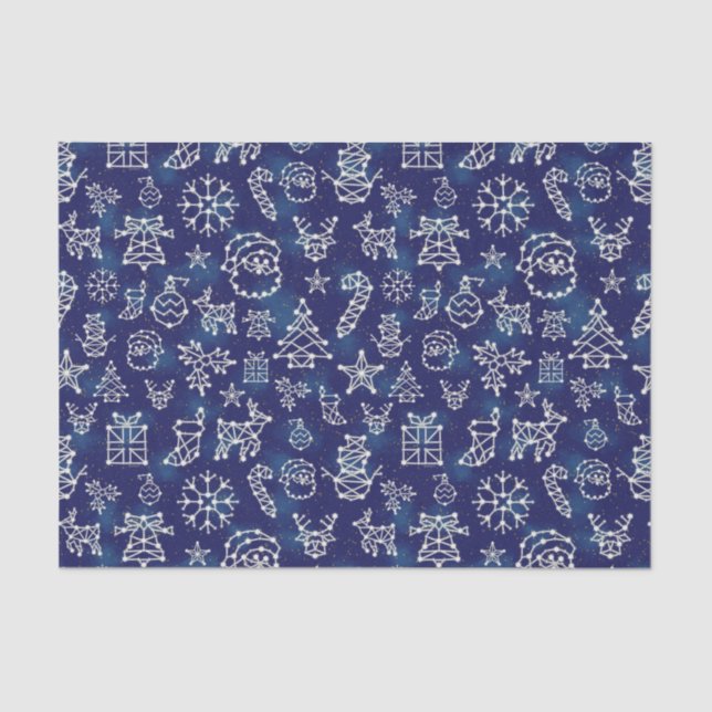 Winter Christmas Constellation Holiday Pattern Tissue Paper (Front)