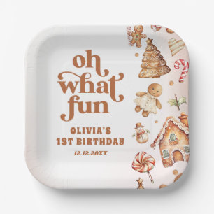 Winter Christmas Cookie Birthday Paper Plate