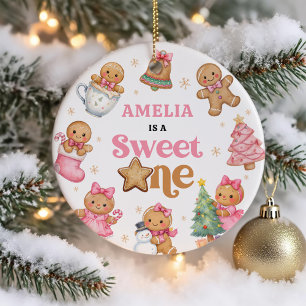 Winter Christmas Cookies Birthday Party Ceramic Ornament