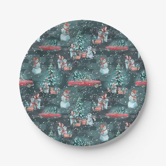 Winter Christmas Cozy  Paper Plate (Front)
