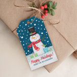 Winter Christmas Cute Snowman Gift Tags<br><div class="desc">Decorate your Christmas presents with this lovable snowman Christmas holiday gift tag. It features a snowman on a snowy night. Perfect for wrapping your holiday presents. Designed for you by Blackberry Boulevard.</div>