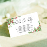 Winter Christmas evergreen books for baby ticket Enclosure Card<br><div class="desc">Watercolor winter Christmas evergreen books for baby ticket enclosure card. Matching items available.</div>