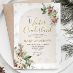 Winter Christmas Floral Onederland 1st Birthday Invitation<br><div class="desc">Winter Christmas Floral Onederland 1st Birthday Invitation</div>