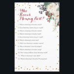 Winter Christmas Floral Who Knows Mommy Best Game<br><div class="desc">Winter Christmas Floral Who Knows Mommy Best Game</div>