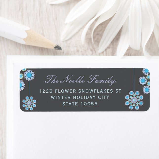 Winter Christmas Flowers Holiday Address Labels (Insitu)