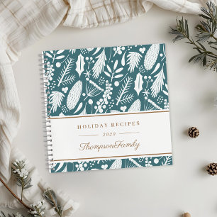 Winter Christmas Foliage Holiday Recipes Notebook
