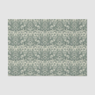 Winter / Christmas Fox & Owl Illustration Pattern Tissue Paper