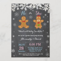 Winter Christmas Gender Reveal Invitation